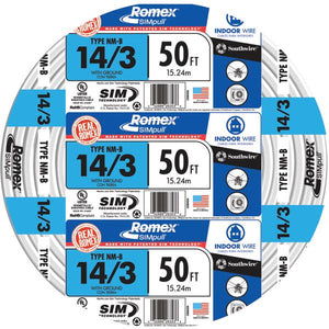 Southwire Romex SIMpull NM-B 14/3 Indoor Wire with Ground