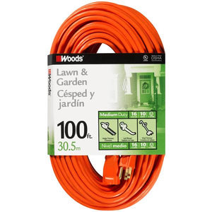 Woods 25' 16/3 Orange Vinyl Extension Cord
