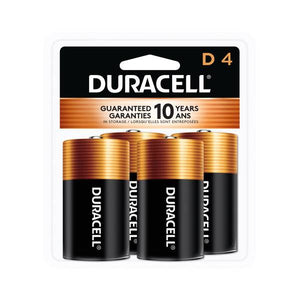 Duracell 4 Pack Coppertop D Alkaline Batteries