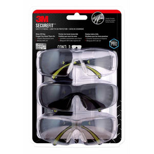 3M 3-Pack SecureFit 400 Safety Eyewear