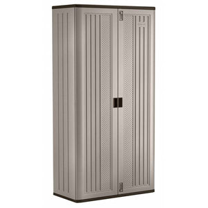 Suncast Mega Tall Storage Cabinet, Resin, Silver