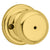 Kwikset Juno Bed/Bath Knob in Polished Brass
