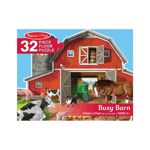 Melissa & Doug 32-Piece Busy Barn Shaped Floor Puzzle