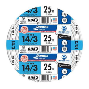 Southwire Romex SIMpull NM-B 14/3 Indoor Wire with Ground