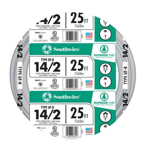 Southwire 25' 14-2 UF W/G Outdoor Wire