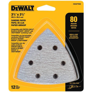 DEWALT 12-Pack 3.75" W x 3.75-in L 80-Grit Industrial Oscillating Sandpaper