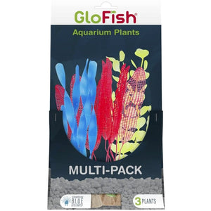 Tetra GloFish Aquarium Plant Multi-Pack Yellow, Blue, and Orange - 3 count