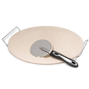 Laroma 15" Ceramic Pizza Stone Set