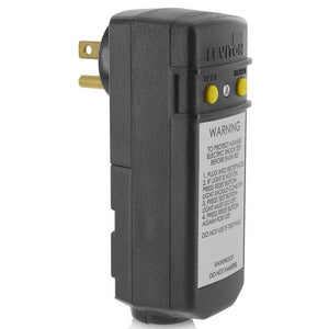 Leviton 15 Amp Right Angle Plug-In GFCI, Black