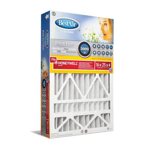 BestAir 16"x25"x4" AC Furnace Air Filter For Honeywell MERV 13