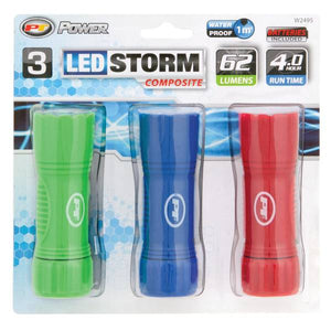 PT Power 3-Pack LED Storm Composite Flashlights