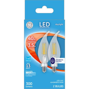 GE 2-Pack 3.5-Watt LED Daylight Dimmable CAC Light Bulbs