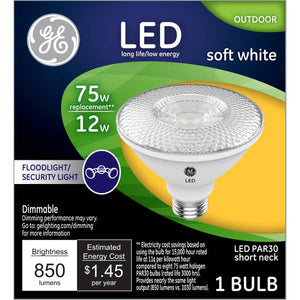 GE 12-Watt LED Soft White Dimmable PAR30 Outdoor Floodlight/Security Light