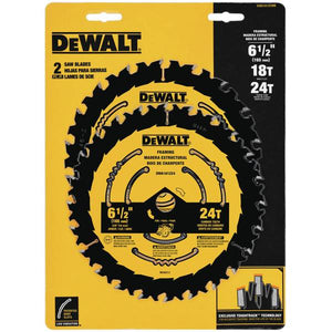 DEWALT 6 1/2" 18T & 24T Saw Blade Combo