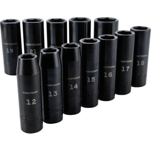 Craftsman 12 Piece 1/2" Metric Deep Impact Socket Set