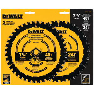 DEWALT 2-Pack 7-1/4" 24T & 40T Circular Saw Blade