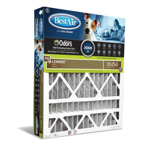 BestAir 20"x25"x5" AC Furnace Air Odor Reduction Carbon Filter For Lennox MERV 13