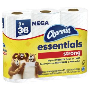 Charmin 9-Pack Essentials Strong Toilet Paper Mega Rolls