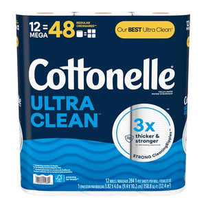 Cottonelle 12-Pack Ultra Clean Mega Roll Toilet Paper