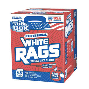 Sellars 200-Count Toolbox Professional White Rags