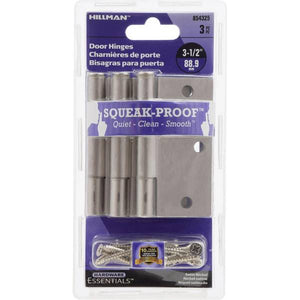 Hillman 3-Count 3-1/2" Squeak-Proof Door Hinges
