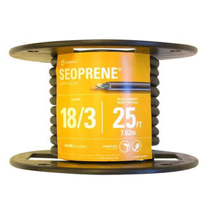 Southwire 25 ft. 18/3 300-Volt CU Black Flexible Portable Power SJEOOW Cord