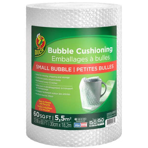Duck Tape 12" x 60' Clear Small Bubble Cushioning Wrap