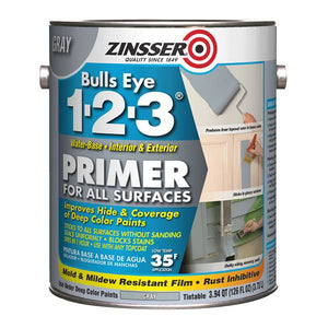 Zinsser 1 Gal Bulls Eye 1-2-3 Flat Gray Water-Base Primer