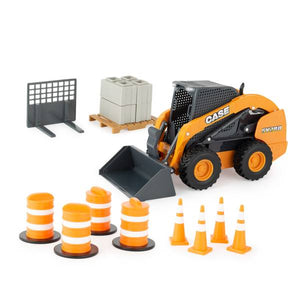 ERTL 1:16 Case IH Big Farm SV280 Skid Steer Set with Barrels and Cones