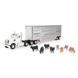 ERTL 1:32 Freightliner 122SD Semi with Cattle Trailer