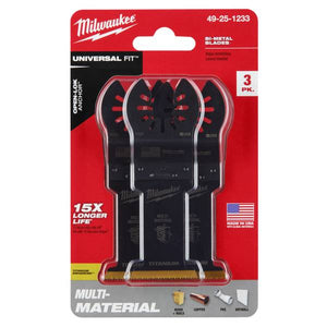 Milwaukee 3-Pack 1-3/8" Titanium Enhanced Bi-Metal Oscillating Multi-Tool Blade