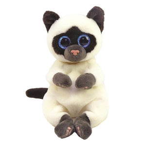 Ty Beanie Bellies Miso-Beige and Brown Siamese Cat