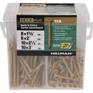 Hillman 335-Pack Deck Plus Tan Deck and Fence Screw Assortment