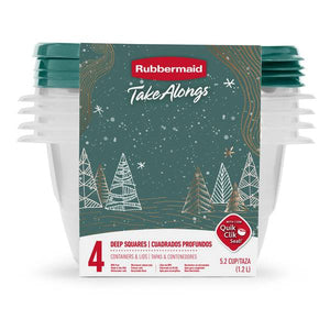 Rubbermaid 4-Pack Blue Spruce TakeAlongs Deep Square Containers