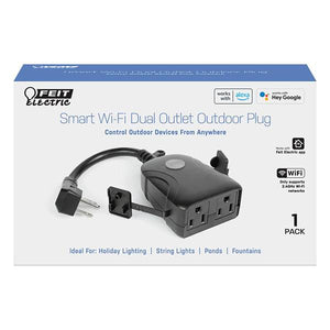 FEIT Electric Outdoor Smart Wi-Fi Dual Outlet Wall Plug
