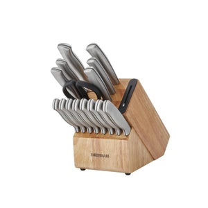 Farberware 16-Piece Edgekeeper Stainless Steel Block Set with Built in Knife Sharpener