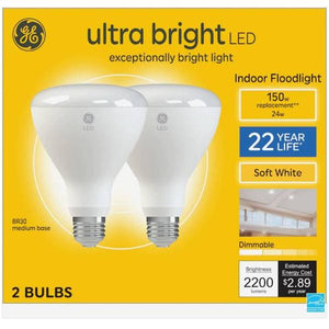 GE 2-Count LED Ultrabright R30 SW Bulbs