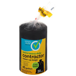 Simply Done 20-Count 45 Gallon Contractor Trash Bags