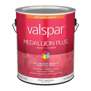 Valspar 1 Gallon Pastel Base Semi-Gloss Medallion Plus Exterior Paint + Primer