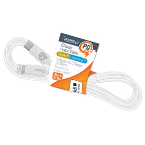 Power Up 3' MFI C94 8-pin Braided USB Cable