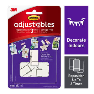 Command 8-Count Adjustables Spring Clips