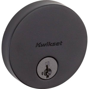 Kwikset Matte Black Finish Uptown Deadbolt with Round Rose