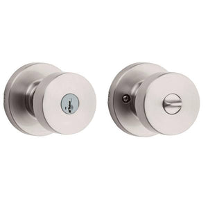 Kwikset Satin Nickel Pismo Entry Kob with Round Rose