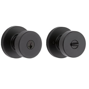 Kwikset Matte Black Entry Pismo Knob with Round Rose