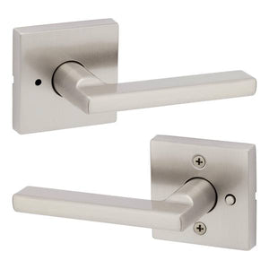 Kwikset Satin Nickel Halifax Privacy Lever with Square Rose