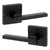 Kwikset Matte Black Halifax Privacy Lever with Square Rose