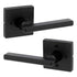 Kwikset Matte Black Halifax Privacy Lever with Square Rose