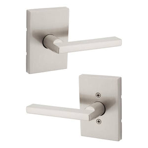 Kwikset Satin Nickel Halifax Passage Lever with Square Rose