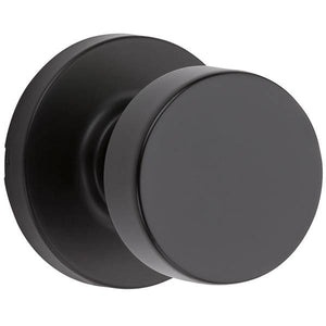 Kwikset Matte Black Pismo Passage Knob with Round Rose