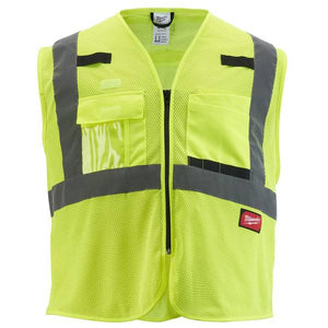 Milwaukee Class 2 High Visibility Yellow Mesh Safety Vest